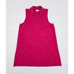 Faherty Brand All Day Pink Sleeveless V-Neck Pocket Dress Womens  Large